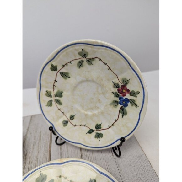 LongChamps France Nemours Set of 3 Saucers Plates Vintage 6 1/2” Hand Painted - Picture 2 of 8